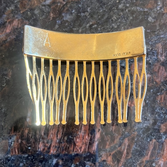 Mother of pearl inlaid Italy  “A” hair comb - Picture 2 of 4